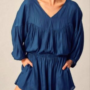 Mustard seed NWT BAT WING BLUE ROMPER